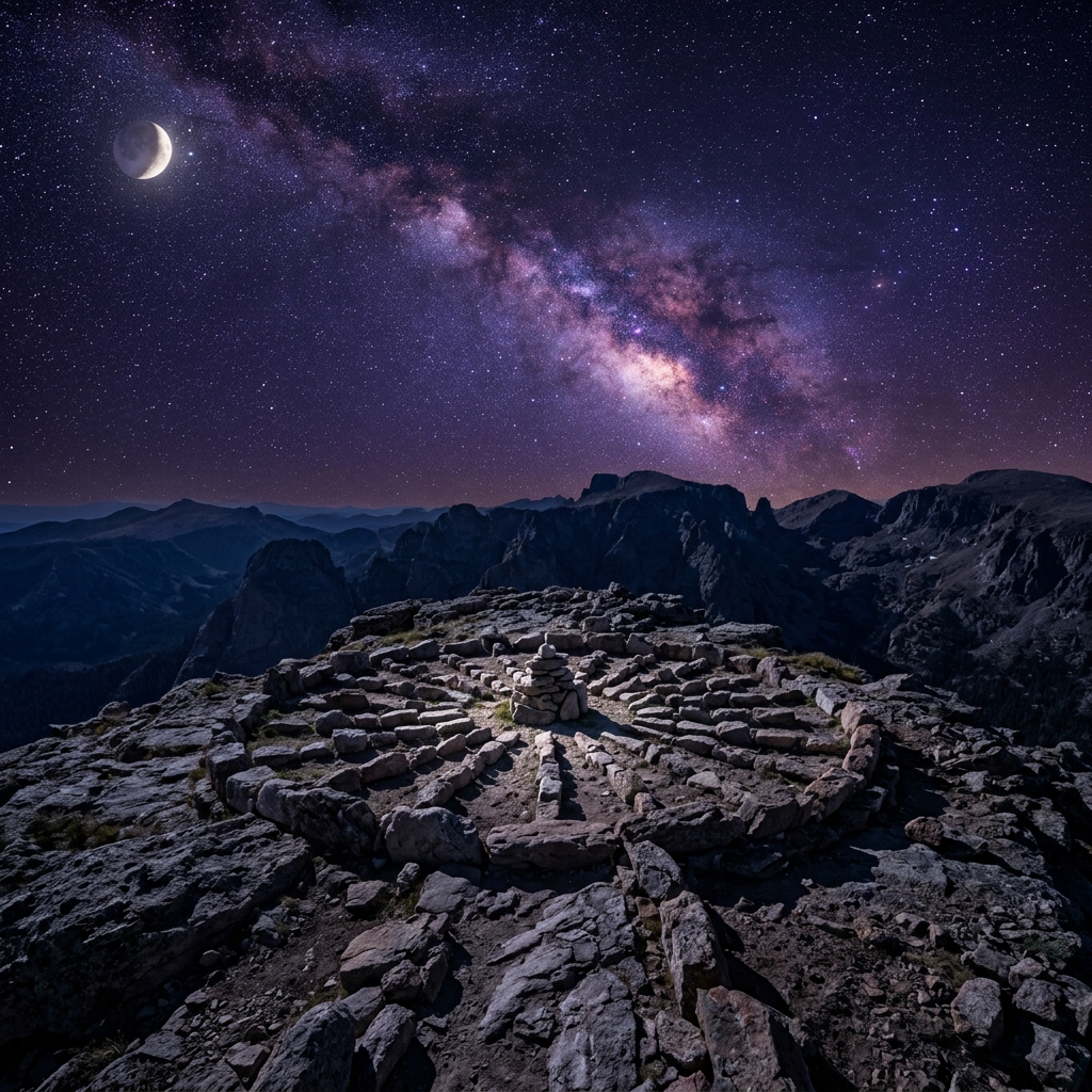 Medicine wheel under Milky Way